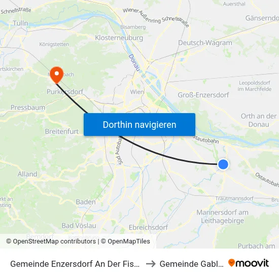 Gemeinde Enzersdorf An Der Fischa to Gemeinde Gablitz map