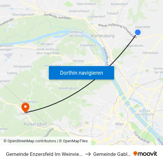 Gemeinde Enzersfeld Im Weinviertel to Gemeinde Gablitz map