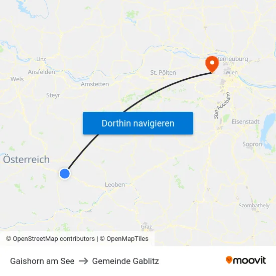 Gaishorn am See to Gemeinde Gablitz map