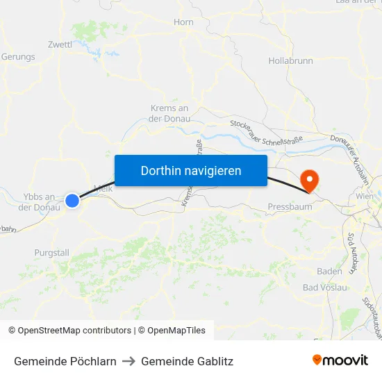 Gemeinde Pöchlarn to Gemeinde Gablitz map