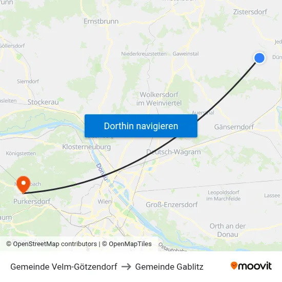 Gemeinde Velm-Götzendorf to Gemeinde Gablitz map