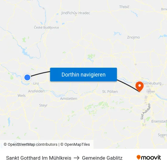 Sankt Gotthard Im Mühlkreis to Gemeinde Gablitz map