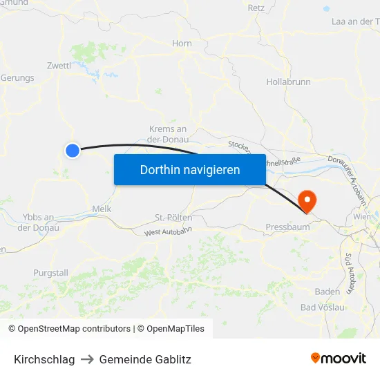 Kirchschlag to Gemeinde Gablitz map