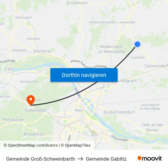 Gemeinde Groß-Schweinbarth to Gemeinde Gablitz map