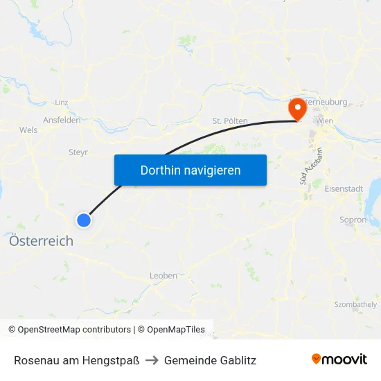 Rosenau am Hengstpaß to Gemeinde Gablitz map