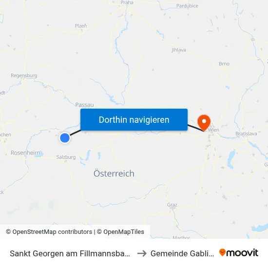 Sankt Georgen am Fillmannsbach to Gemeinde Gablitz map
