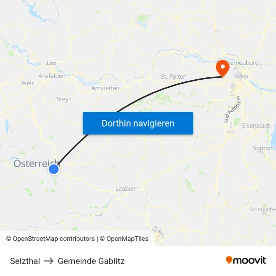 Selzthal to Gemeinde Gablitz map