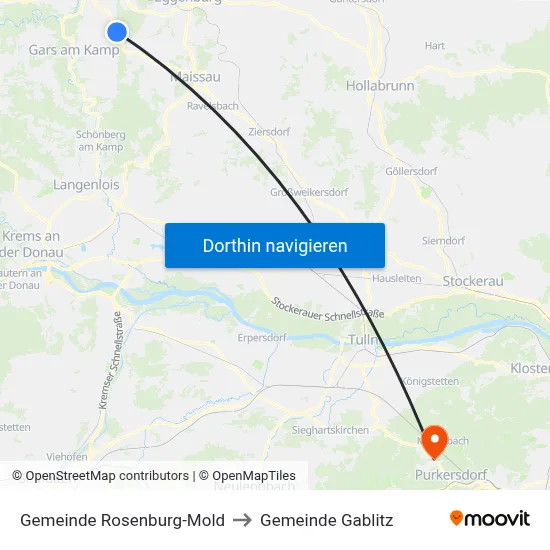 Gemeinde Rosenburg-Mold to Gemeinde Gablitz map