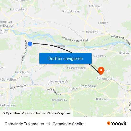 Gemeinde Traismauer to Gemeinde Gablitz map