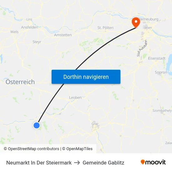 Neumarkt In Der Steiermark to Gemeinde Gablitz map