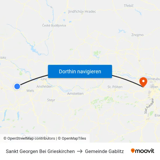 Sankt Georgen Bei Grieskirchen to Gemeinde Gablitz map