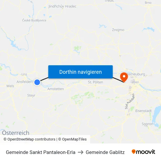 Gemeinde Sankt Pantaleon-Erla to Gemeinde Gablitz map