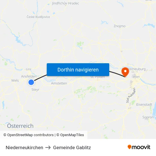 Niederneukirchen to Gemeinde Gablitz map