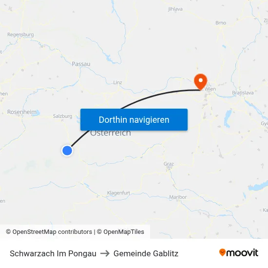 Schwarzach Im Pongau to Gemeinde Gablitz map