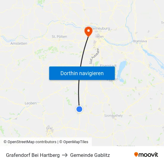 Grafendorf Bei Hartberg to Gemeinde Gablitz map