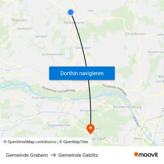 Gemeinde Grabern to Gemeinde Gablitz map