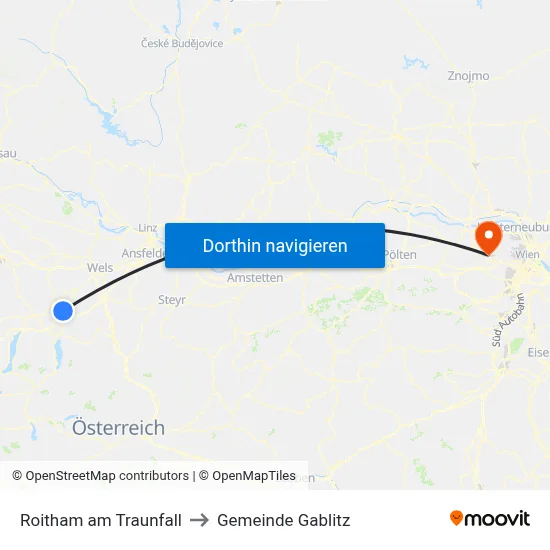 Roitham am Traunfall to Gemeinde Gablitz map