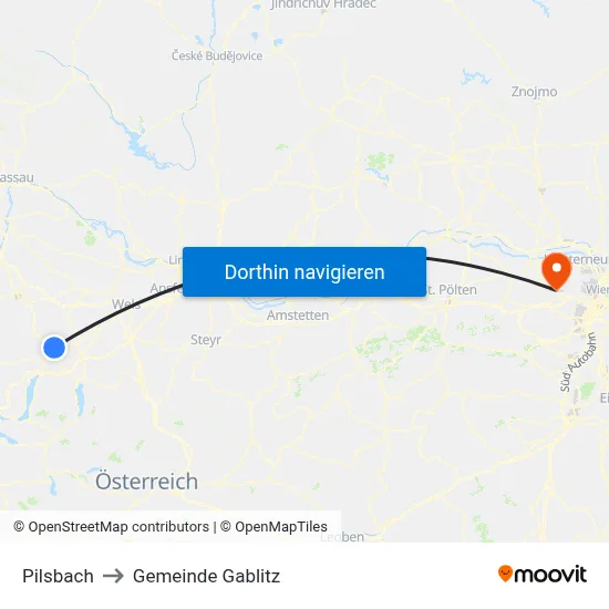 Pilsbach to Gemeinde Gablitz map