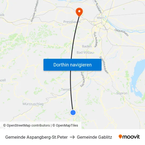 Gemeinde Aspangberg-St.Peter to Gemeinde Gablitz map