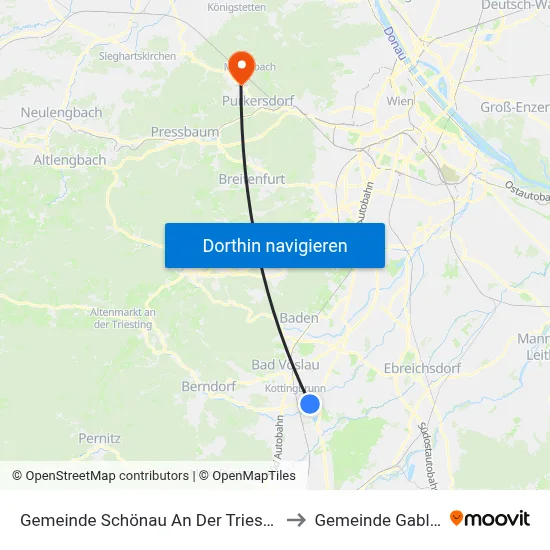 Gemeinde Schönau An Der Triesting to Gemeinde Gablitz map