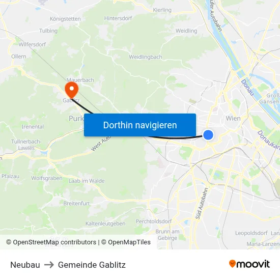 Neubau to Gemeinde Gablitz map
