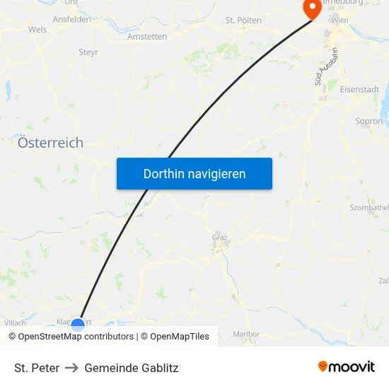 St. Peter to Gemeinde Gablitz map