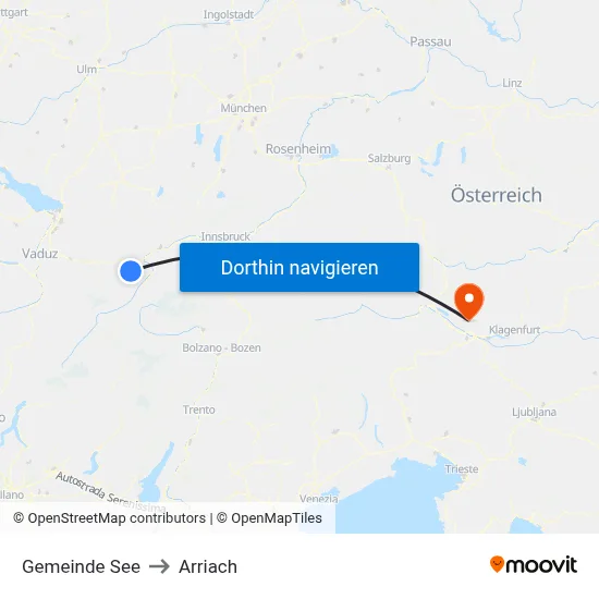 Gemeinde See to Arriach map