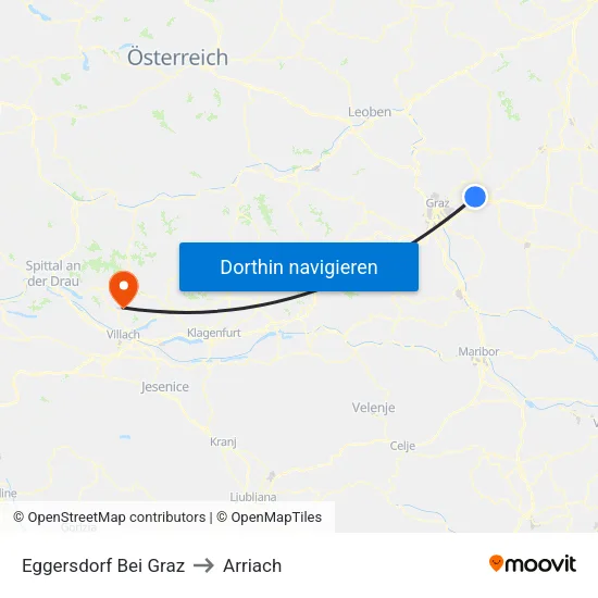 Eggersdorf Bei Graz to Arriach map