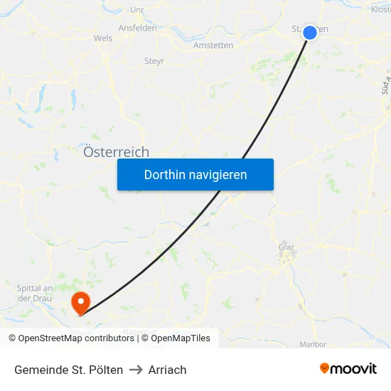 Gemeinde St. Pölten to Arriach map