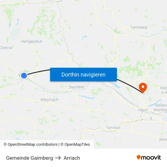 Gemeinde Gaimberg to Arriach map