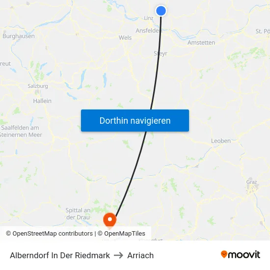Alberndorf In Der Riedmark to Arriach map