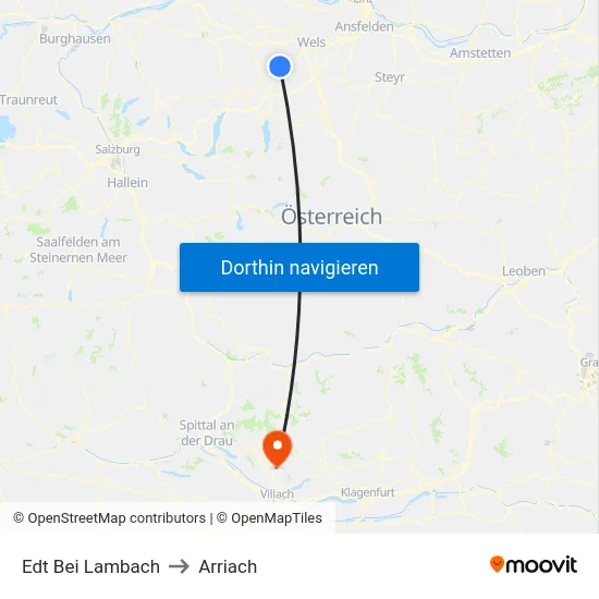 Edt Bei Lambach to Arriach map