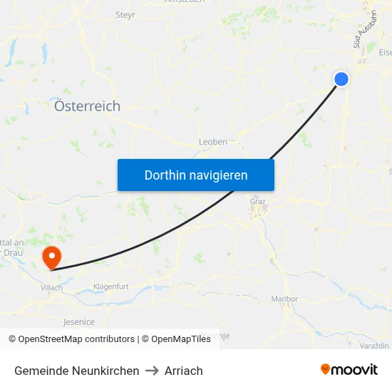 Gemeinde Neunkirchen to Arriach map