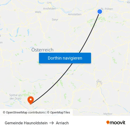 Gemeinde Haunoldstein to Arriach map