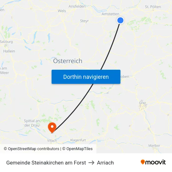 Gemeinde Steinakirchen am Forst to Arriach map
