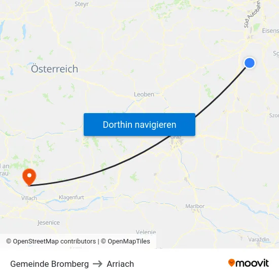 Gemeinde Bromberg to Arriach map