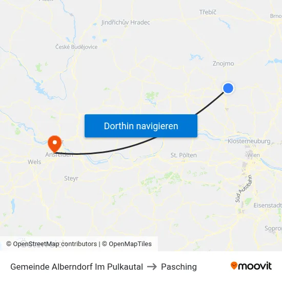 Gemeinde Alberndorf Im Pulkautal to Pasching map