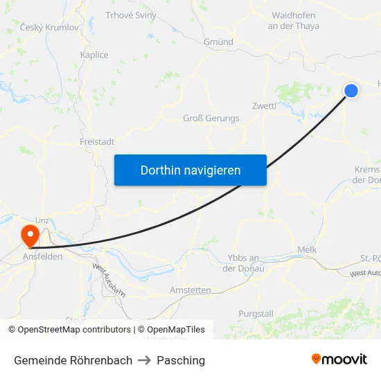 Gemeinde Röhrenbach to Pasching map