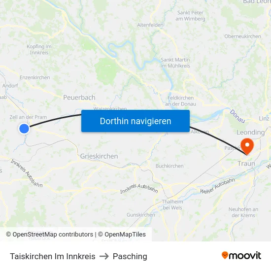 Taiskirchen Im Innkreis to Pasching map