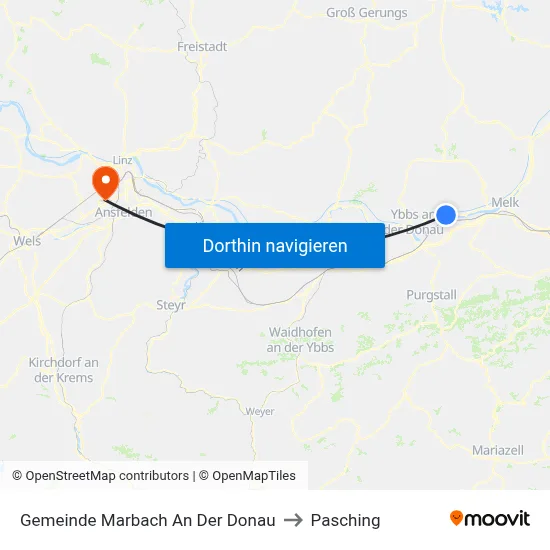 Gemeinde Marbach An Der Donau to Pasching map