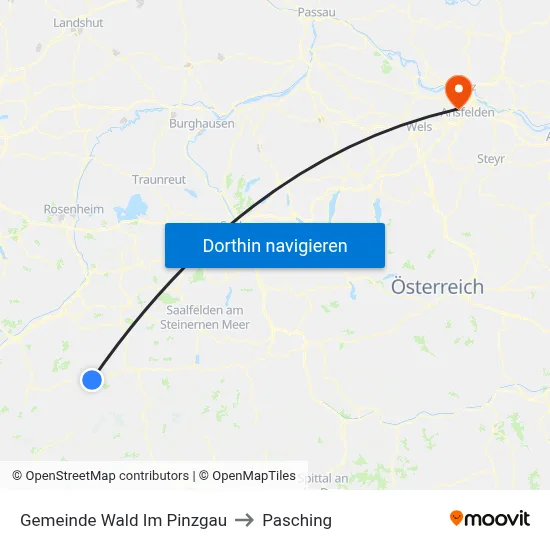 Gemeinde Wald Im Pinzgau to Pasching map