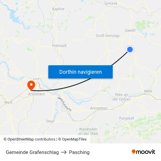 Gemeinde Grafenschlag to Pasching map