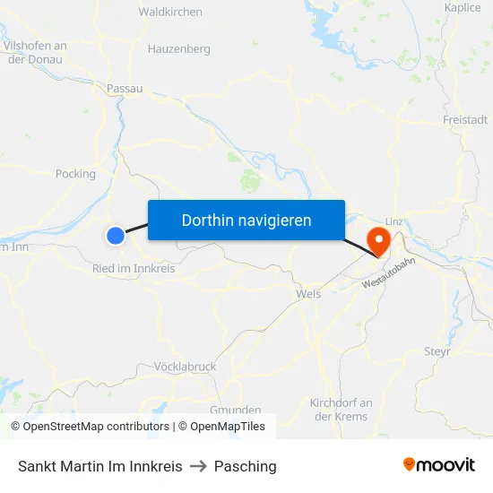 Sankt Martin Im Innkreis to Pasching map