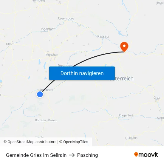 Gemeinde Gries Im Sellrain to Pasching map