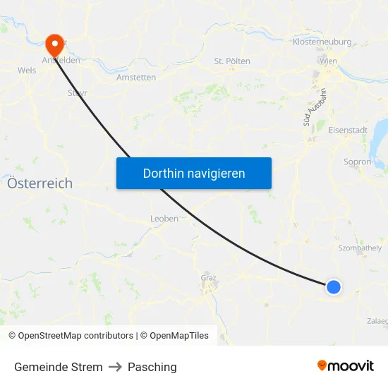 Gemeinde Strem to Pasching map