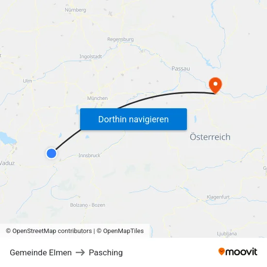 Gemeinde Elmen to Pasching map