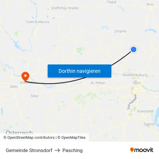 Gemeinde Stronsdorf to Pasching map