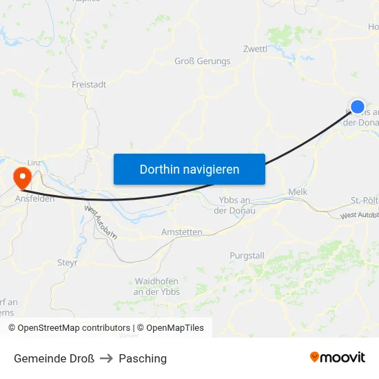 Gemeinde Droß to Pasching map