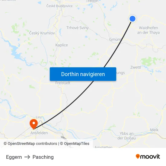 Eggern to Pasching map