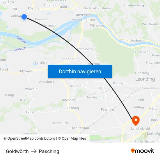 Goldwörth to Pasching map